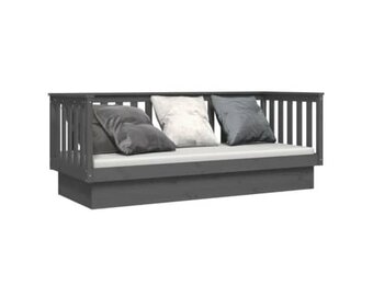 vidaXL Slaapbank Grenenhout (90x190cm) Grijs - 35% Korting!