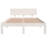 vidaXL Bedframe Massief Hout Wit 120x190 cm - 35% Korting!