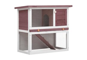 vidaXL Konijnenhok Buiten - 60% Korting - Hout Bruin