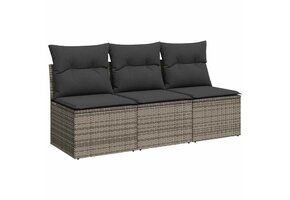 vidaXL 3-zits Tuinbank Poly Rattan Grijs | Nu met 37% Korting!