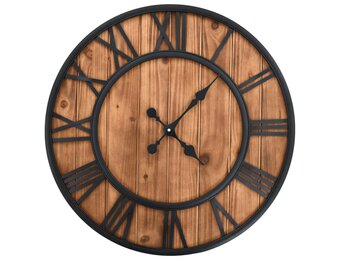 vidaXL XXL Wandklok 60cm - Vintage Hout & Metaal | 55% Korting