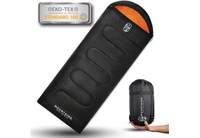 Mountains Sleeping Bag | 3 Seasons | Waterproof Sleeping Bag | Compact Blanket Sleeping Bag with Smooth Slide Zip for Travel Camping Outdoor and Indoor | Perfect Size for Adults