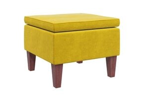 vidaXL Kruk met houten poten fluweel geel