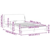 vidaXL Bedframe 140x200cm Fluweel Lichtgrijs - 35% Korting!