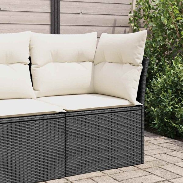 vidaXL Tuinhoekbank met kussens poly rattan zwart - 37% korting