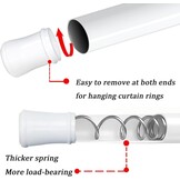 Gordijnroede zonder boren, zilver, 105-205 cm - 30% Korting!
