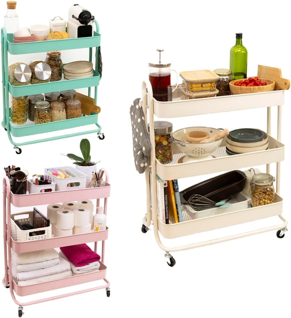 Craftelier Organizerwagen Metaal 3-laags Wit - 30% Korting!