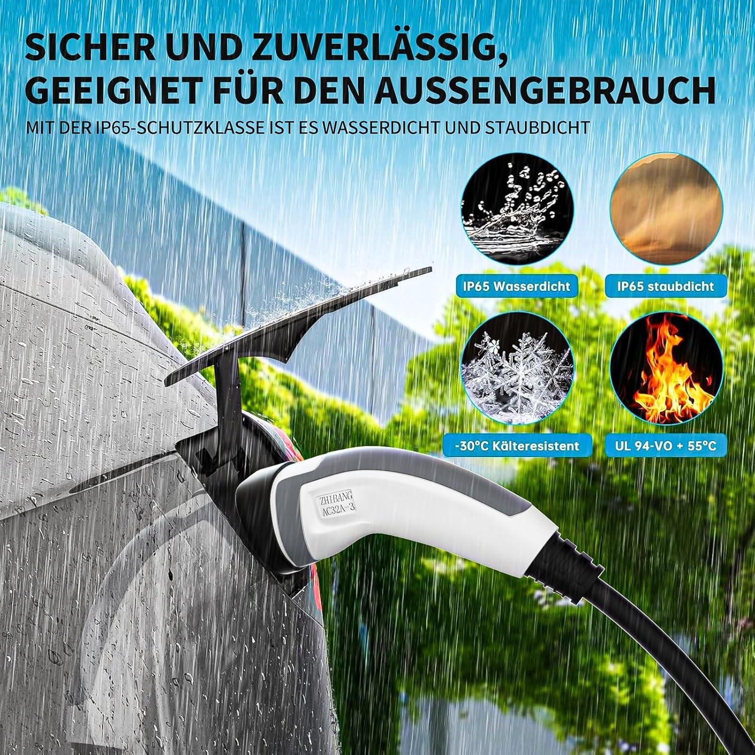 ZHIBANG Laadkabel Type 2 (11 kW, 5m) - 30% Korting!