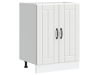 vidaXL Spoelbakonderkast Lucca - Bewerkt Hout Wit - 55% Korting