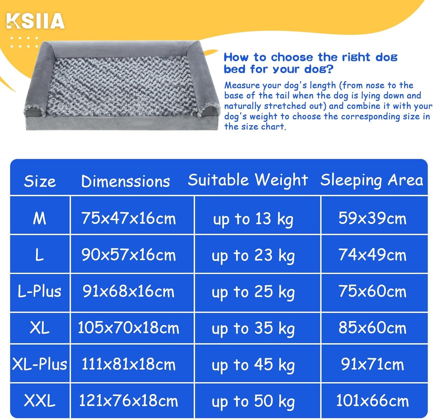 KSIIA Orthopedisch Hondenbed Grijs - 35% Korting!