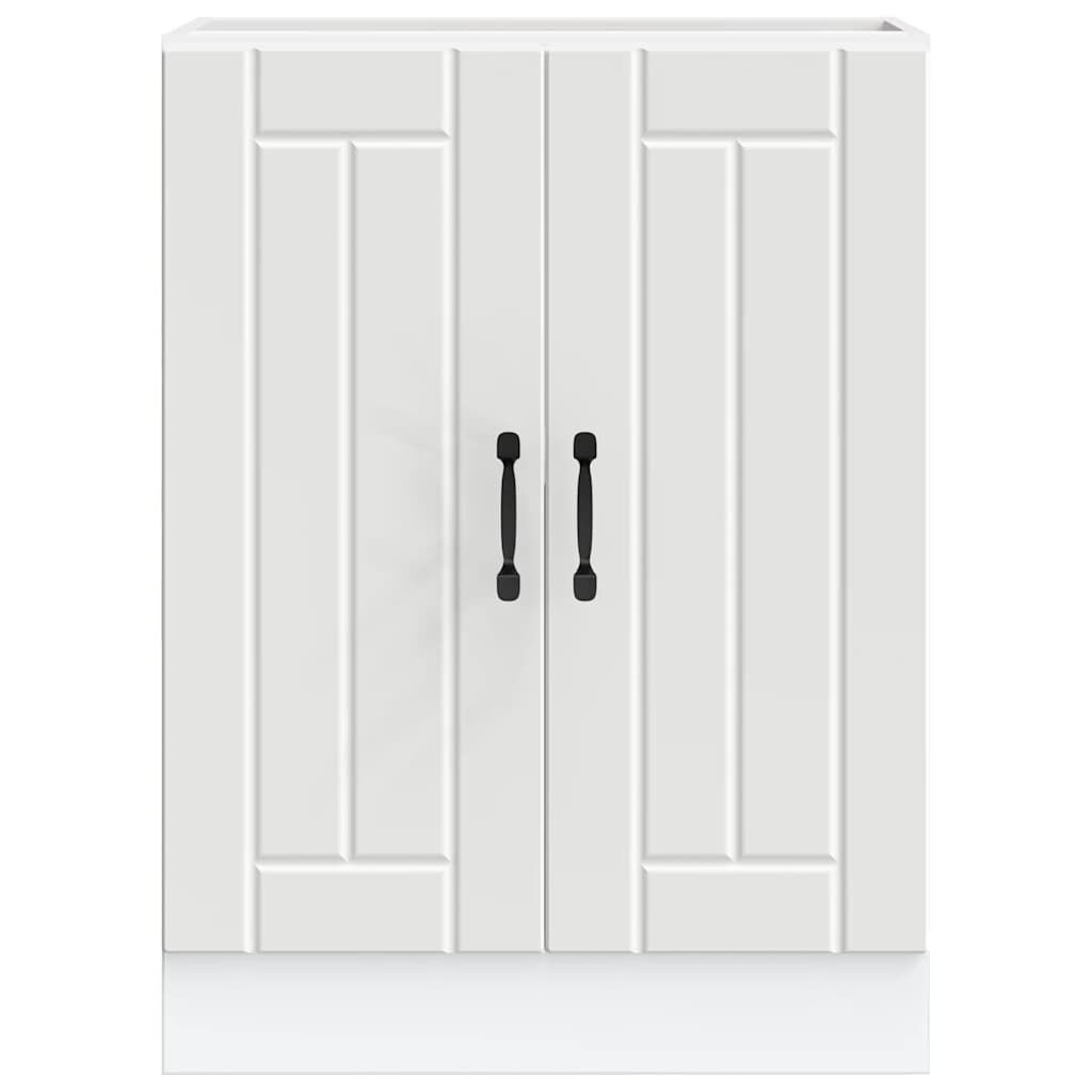 vidaXL Spoelbakonderkast Lucca - Bewerkt Hout Wit - 55% Korting