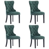 vidaXL Eetkamerstoelen 2 st fluweel donkergroen