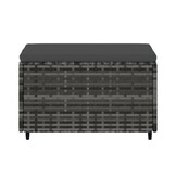 vidaXL Voetensteun met kussen poly rattan grijs