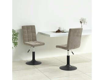 vidaXL Eetkamerstoelen Draaibaar 2 St. (40% Korting) - Lichtgrijs Fluweel