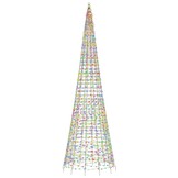 vidaXL LED-kerstboom aan vlaggenmast 1534 LEDs kleurrijk 500 cm