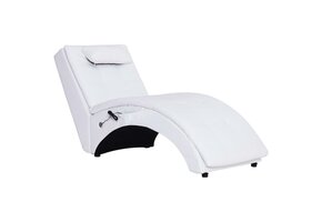 vidaXL Massage chaise longue kunstleer wit - 59% korting!