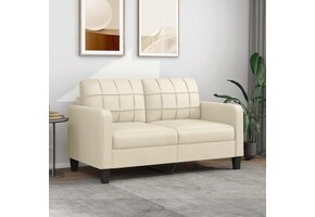 vidaXL Tweezitsbank Crème Kunstleer - 41% Korting!