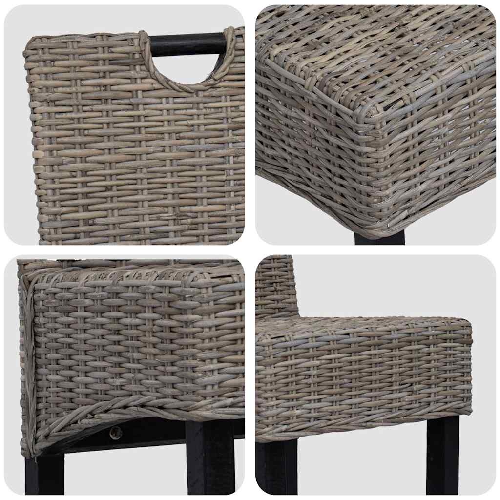 vidaXL Eetkamerstoel Kubu - 2 stuks Rattan/Mangohout - 70% Korting!