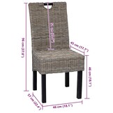 vidaXL Eetkamerstoel Kubu - 2 stuks Rattan/Mangohout - 70% Korting!