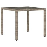 vidaXL Tuintafel 90x90 cm Poly Rattan & Glas - 36% Korting!
