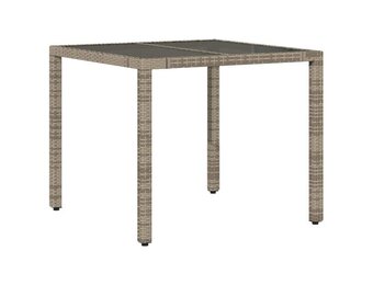 vidaXL Tuintafel 90x90 cm Poly Rattan & Glas - 36% Korting!