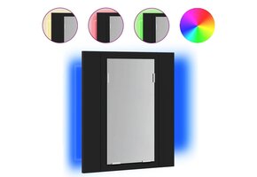 vidaXL Badkamerkast met Spiegels & LED 40x12x45 cm Acryl Zwart - 60% Korting!