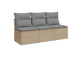 vidaXL 3-zits Tuinbank Poly Rattan Beige - 41% Korting