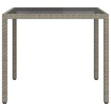 vidaXL Tuintafel 90x90x75 cm Poly Rattan & Gehard Glas | 35% Korting