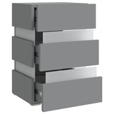 vidaXL Nachtkastje LED Grijs Bewerkt Hout 45x35x67 cm | -58%