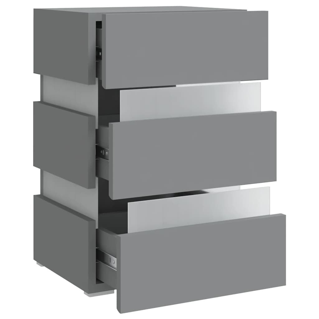 vidaXL Nachtkastje LED Grijs Bewerkt Hout 45x35x67 cm | -58%