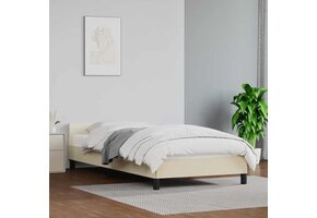 vidaXL Bedframe met hoofdeinde 80x200 cm Crème - 69% Korting!