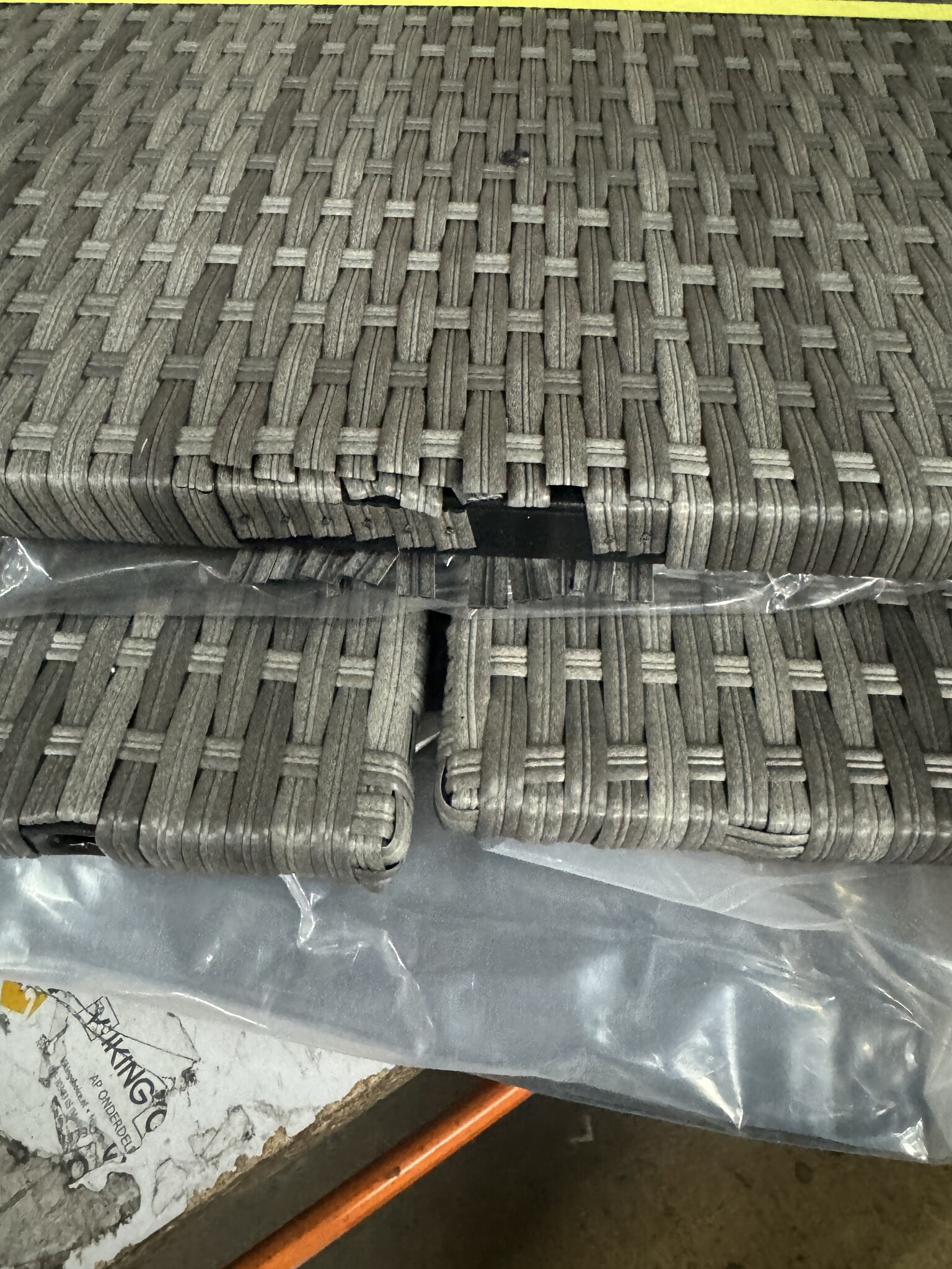 vidaXL Tuinhoekbank met kussens poly rattan grijs