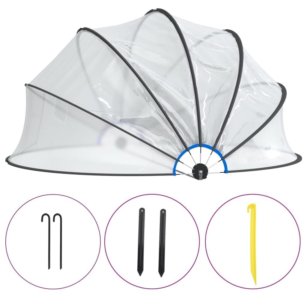 vidaXL Zwembadoverkapping rond 376x188 cm PVC