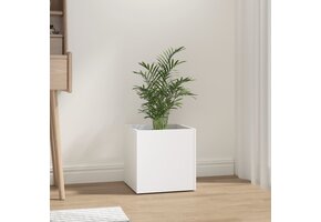 vidaXL Plantenbak 40x40x40 cm Wit Bewerkt Hout | 32% Korting!