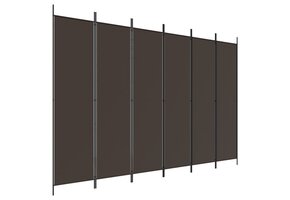 vidaXL Kamerscherm 6 panelen 300x200 cm Stof Bruin - 44% Korting!