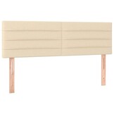 vidaXL Hoofdborden 2 st 72x5x78/88 cm stof crèmekleurig