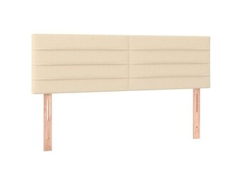 vidaXL Hoofdborden 2 st 72x5x78/88 cm stof crèmekleurig