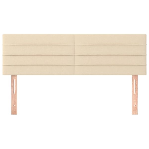 vidaXL Hoofdborden 2 st 72x5x78/88 cm stof crèmekleurig