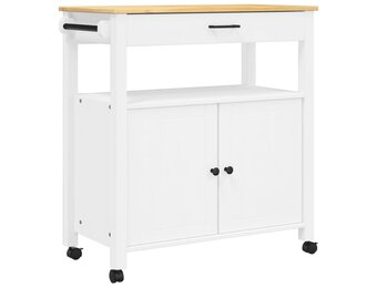 vidaXL Keukentrolley MONZA 84x40x90 cm massief grenenhout