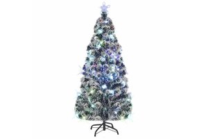 vidaXL Glasvezel Kerstboom met LED, 150 cm - 45% Korting!