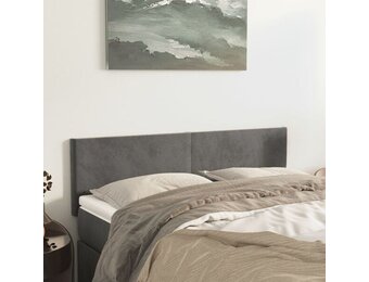 vidaXL Hoofdborden 2 st 72x5x78/88 cm fluweel donkergrijs