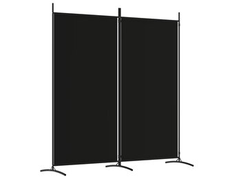 vidaXL Kamerscherm met 2 panelen 175x180 cm stof zwart