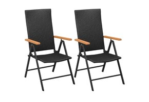 VidaXL Tuinstoelen Stapelbaar Poly Rattan Zwart | 40% Korting