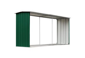 vidaXL Haardhoutschuur 330x92x153 cm Groen | -63% Korting
