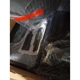 vidaXL Tuinstoelen 4 st met kussens staal en textileen zwart