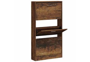 vidaXL Schoenenkast Gerookt Eiken - 72% Korting!