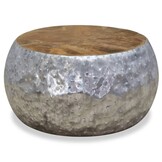 vidaXL Salontafel (60x60x30cm) - Aluminium & Teakhout - 48% Korting!