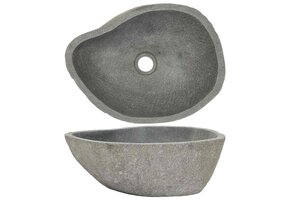 vidaXL Ovale Wastafel van Riviersteen - 46% Korting!