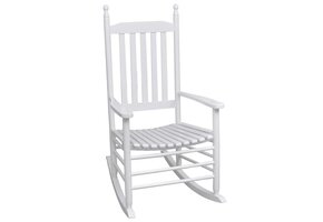 vidaXL Schommelstoel Hout Wit - 36% Korting