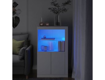 vidaXL Bijzetkast Wit met LED-verlichting | 35% Korting